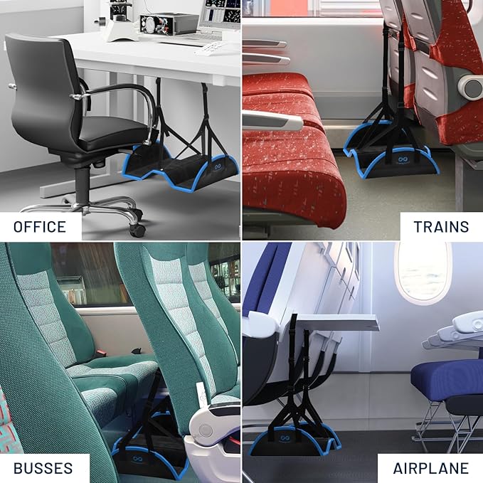 Cloud Foot Rest and Airplane Foot Rest Bundle – Memory Foam Comfort for Desk, Office, and Travel with Adjustable Ergonomic Design