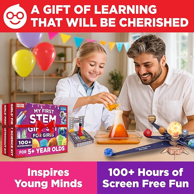 Doctor Jupiter My First STEM Gift Set | Set of ‘Girls' First Science Kit’, ‘Girls' First Astronaut Kit’ for Ages 5+ | Birthday Gift Ideas, STEM Learning & Educational Toys for 5,6,7,8 Year Old