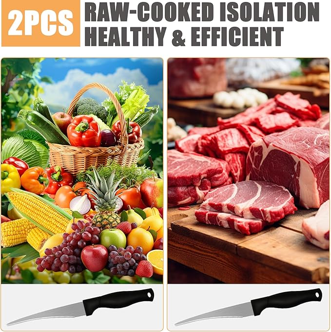 Jocqndia 2PCS Curved Paring Knife - Ultra-Sharp Stainless Steel Peeling Knife with Concave Blade for Fruit & Vegetable - Professional Kitchen Knives Chef Knife for Precision Garnishing & Slicing
