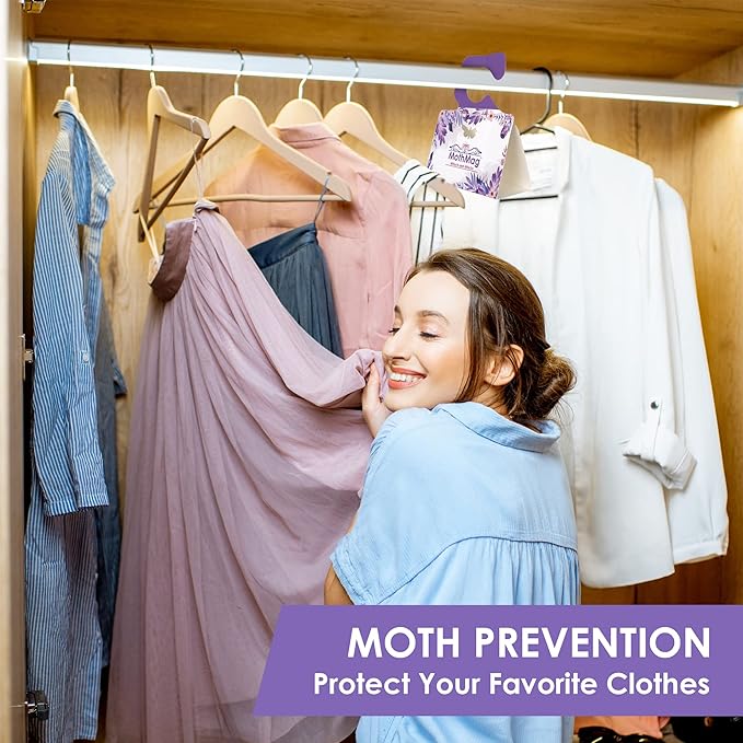 MothMag Moth Traps for Clothes, Closets, Fabrics, and Carpets, Clothing Moth Traps, Clothes Moth Traps, Closet Moth Traps, Moth Pheromone Traps, Extra-Strength Adhesive Glue Clothes Moth Trap, 6 Pack