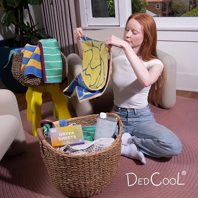 DedCool Dryer Sheets | Xtra Milk | 40 Count | Non-Toxic Vegan Fabric Softener | Bergamot, Vanilla & Amber Scent | Gentle on Sensitive Skin | Softens & Freshens | Premium Laundry Supplies