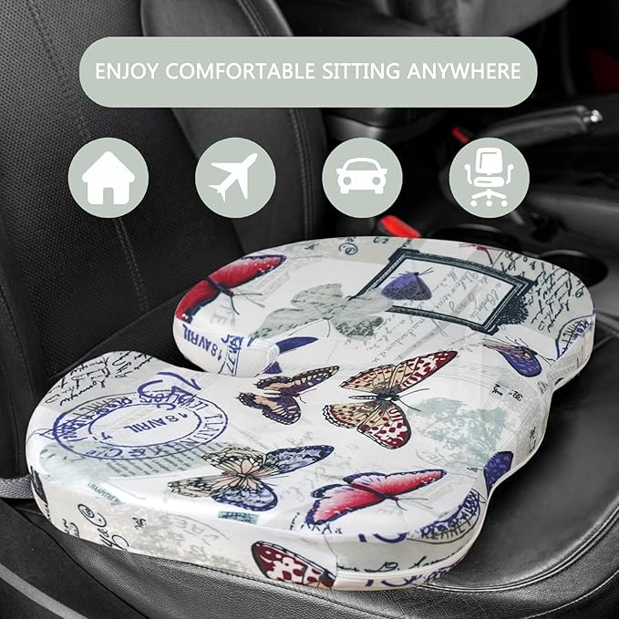 Tailbone Pain Relief Cushion, Memory Foam Seat Cushion for Pressure Relief Coccyx Cushion for Sciatica Pain Ergonomic Seat Cushion for Office Desk Chair