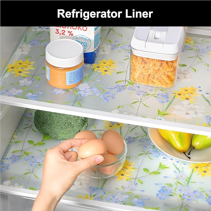 Cooyes Shelf Liner – Premium Non-Adhesive Cabinet & Drawer Liner for Kitchen – Waterproof Shelf Paper with Modern Pattern – Durable EVA Cabinet Mat – Easy to Cut (17.5" W x 197" L)