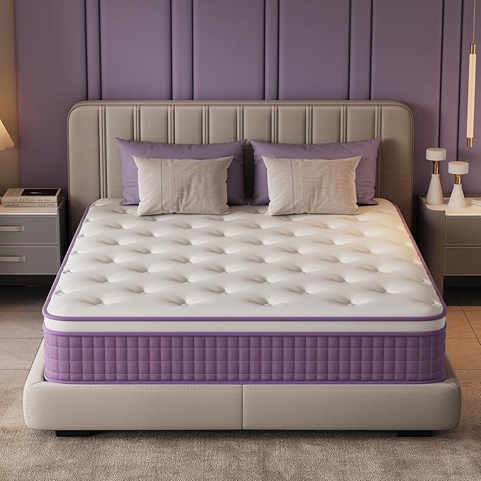 12 Inch Queen Mattress in a Box, Hybrid Mattress with Gel Memory Foam and Pocket Springs for Motion Isolation, Pressure Relief & Cool Sleep, Medium Firm, CertiPUR-US Certified