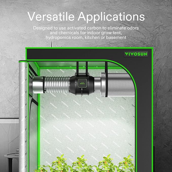 VIVOSUN 8 Inch Air Carbon Filter Smelliness Control
