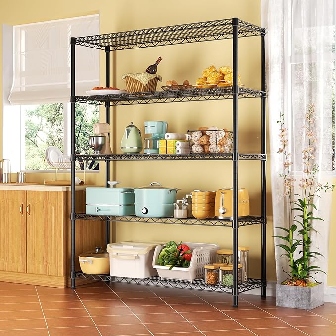 SINGAYE Shelf Closet Wire Shelving:Adjustable Metal Unit for Laundry Room Organization Bathroom Kitchen Home Garage Storage Pantry Rack Shelves