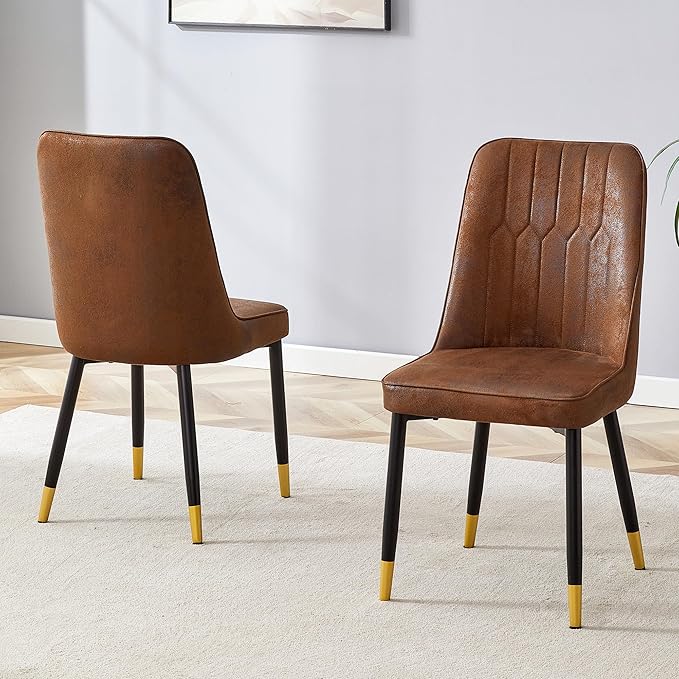 Dining Chairs Set of 8,Modern Dining Chairs, Equipped with Suede Nap Backrest Cushions and Metal Legs, Suitable for Restaurants, Kitchens, and Dining Room Chairs