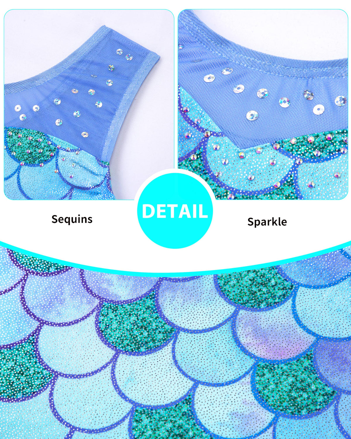 HOZIY Leotards for Girls Gymnastics Size 8-10 Years Green Mermaid Mesh Strap Spliced Rhinestone Sequins Tumbling Outfits Biketard Practice Ropa De Niña Para Gimnasia Suit