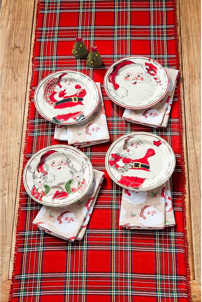 Mud Pie Santa Salad Christmas Plate, Gift, 8" dia