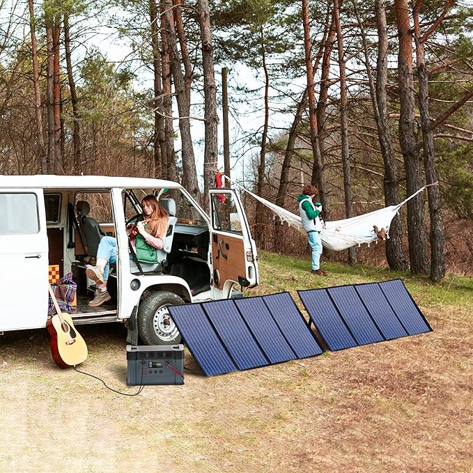 ALLPOWERS SP029 140W Portable Solar Panel Charger for Laptop Cellphone, Waterproof IP65 Foldable Solar Panel with 5 Output, for Solar Generator, Power Bank, 12V Car Battery