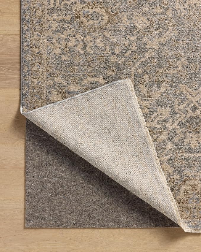 Loloi Magnolia Home by Joanna Gaines Junie Collection JUE-01 Blue/Natural 9'-6" x 9'-6", .38" Pile Height, Round Area Rug