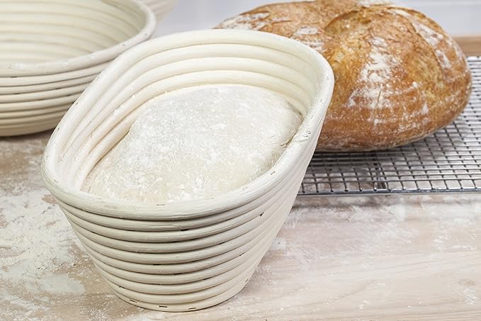 Saint Germain Bakery 10-Inch Oval Banneton Proofing Basket with Liner