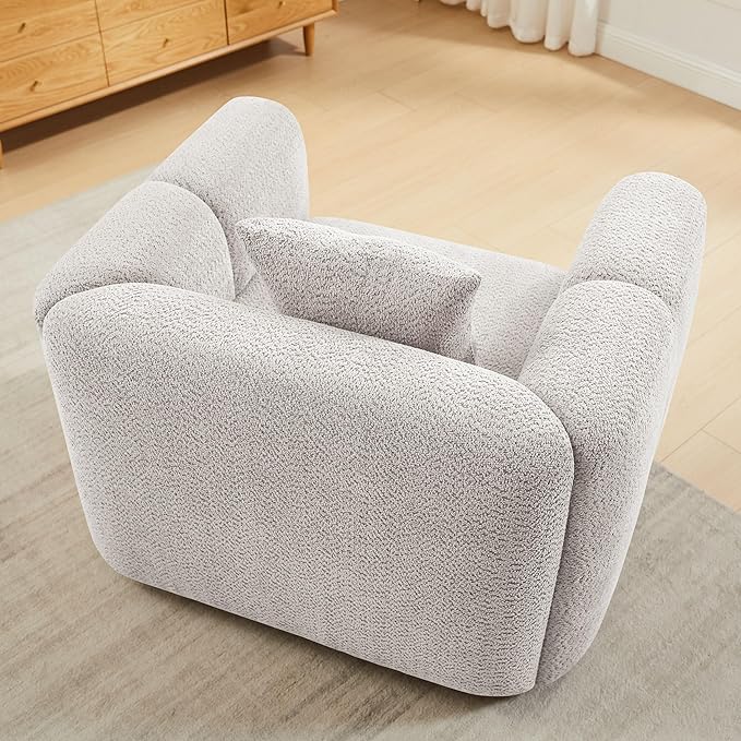 VANOMi Modular Sectional Sofa Set Oversized Cloud Couch with 95" Sofa & 42" Armchairs Living Room Furniture Set Boucle Upholstered Oversized Couch with Pillows 1 Sofa+2 Chairs