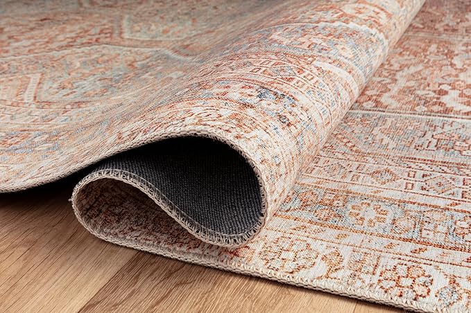 Loloi Chris Loves Julia Jules Collection JUL-04 Tangerine/Mist 8'-6'' x 11'-6'', .13" Pile Height, Area Rug