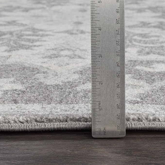 Livabliss Area Rugs - 9x12 Odelia Vintage Boho Black Gray Charcoal Area Rug for Living Room Bedroom - Floral Medallion Stain Resistant Carpet for Kitchen, Nursery, Office (9' x 12'6")