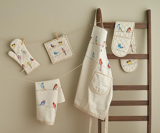 Maison d' Hermine Birdies On Wire 100% Cotton Pot Holder, 8 - inch by 8 - inch.