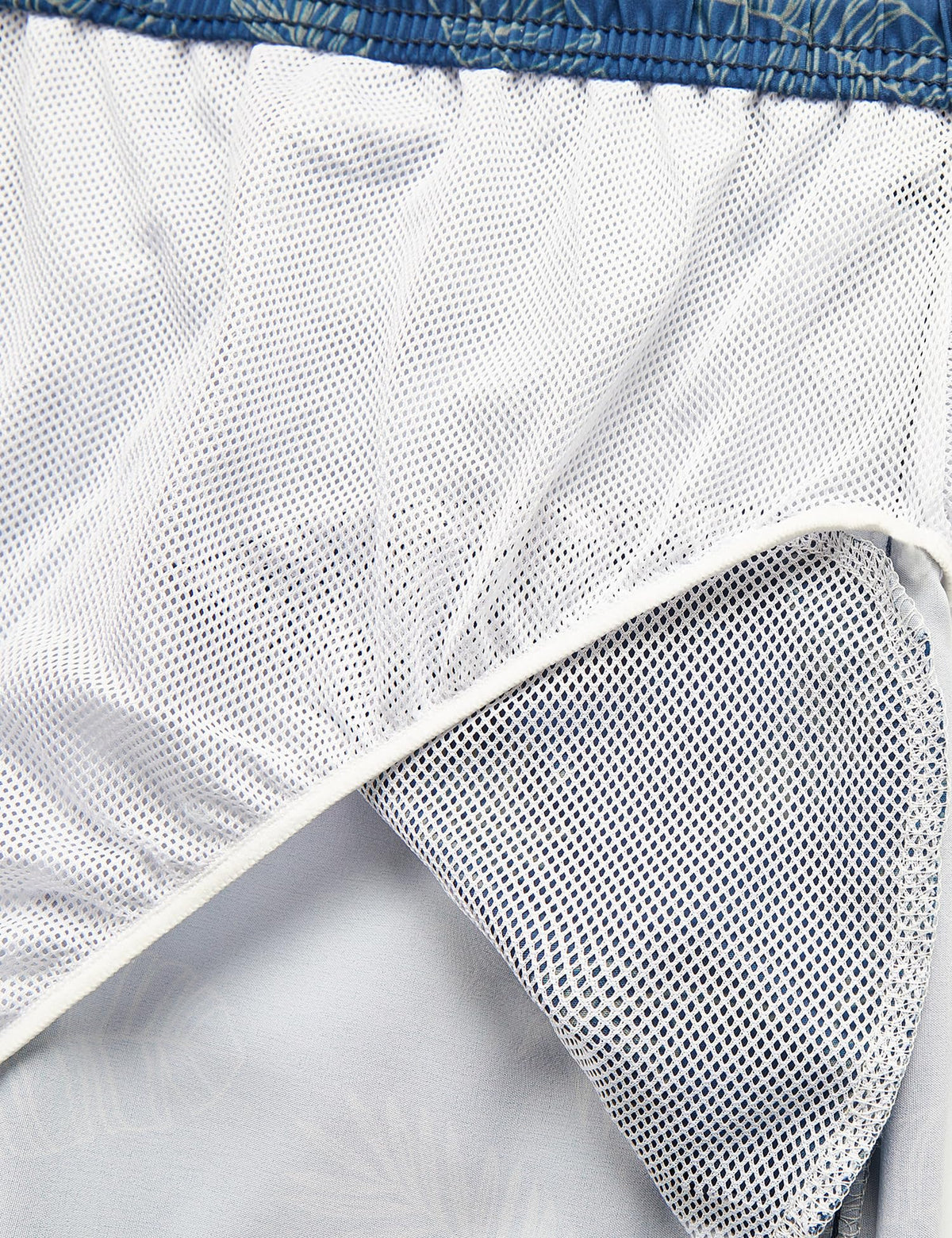 ELETOP Men's Swim Trunks Quick Dry Bathing Suit Swimming Board Shorts Mesh Lining Beach Swimwear Leaf Gradient Blue 4XL