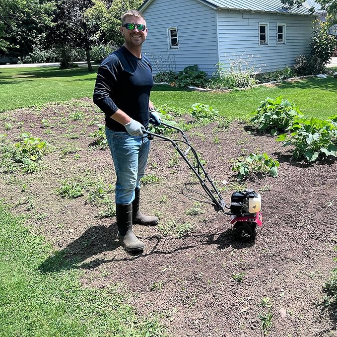 Thunderbay Cultivator 4Cycle 40cc Gas Powered Tiller w/Adjustable 4 Steel Tines Small Rototiller