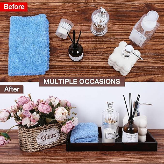 Acrylic Tray 5mm Thicken 10x5'' Decorative Serving Tray for Bathroom, Toilet Tank, Sink Countertop, Living Room,Dresser, Coffee Table