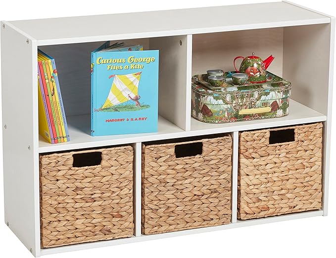 ECR4Kids Streamline 5-Compartment Storage Cabinet, 24in, Classroom Furniture, White Wash