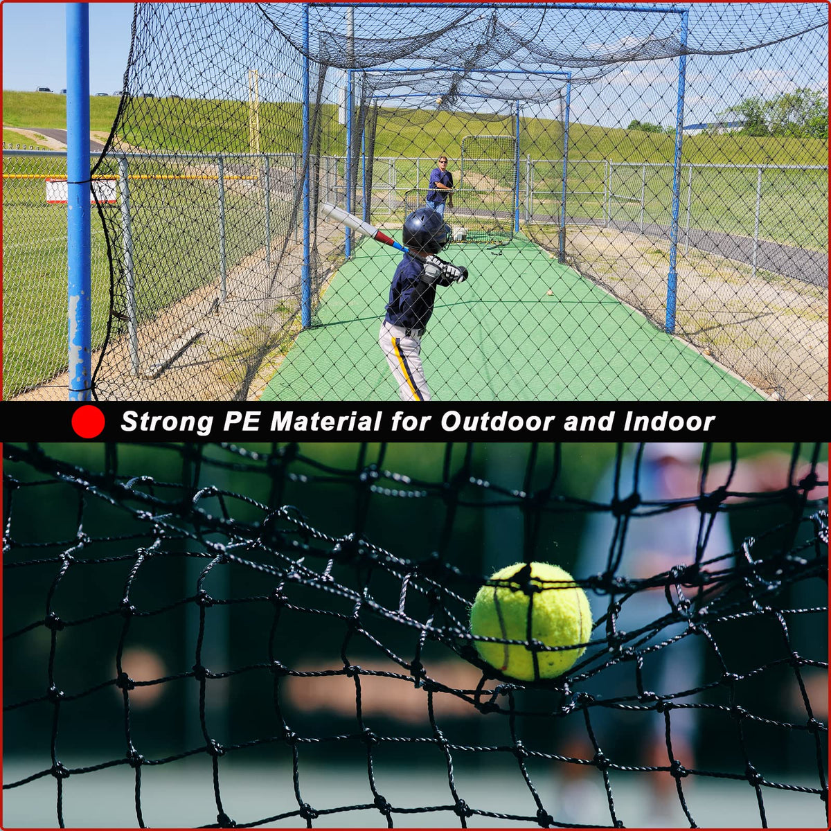 AOLIGEIJS Baseball Softball Backstop Nets, Heavy Duty Sports Netting