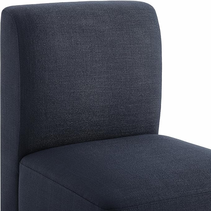 CHITA Dining Chairs with Casters Set of 2, FSC Certified Upholstered Armless Modern Rolling Dining Chairs with Rollers for Bedroom Reading Room Living Room, Insignia Blue