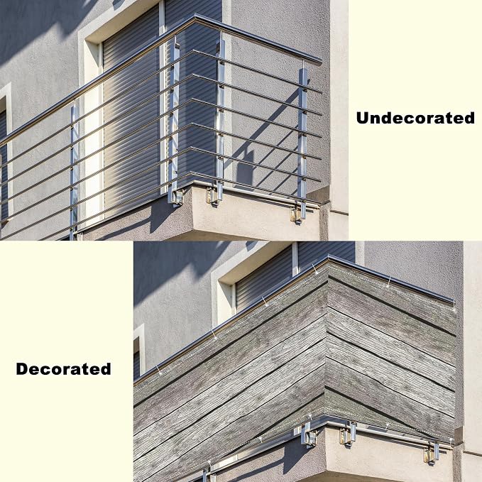 Balcony Privacy Screen 4.6' x 32.8' UV Protection 96% Outdoor Privacy Screen