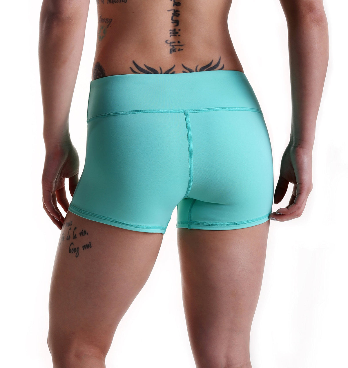 Tough Mode Women's 3" Athletic Workout Volleyball Running WOD Compression Shorts Seafoam Green
