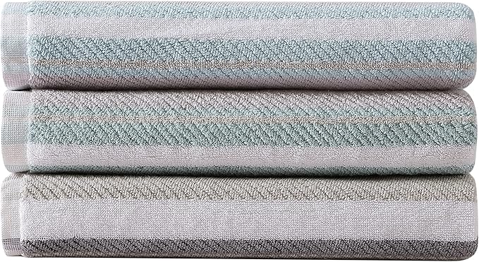 Tommy Bahama Nautica - Bath Towels, Highly Absorbent & Soft, Stylish Bathroom Decor (Zane Chevron Blue, 6 Piece)