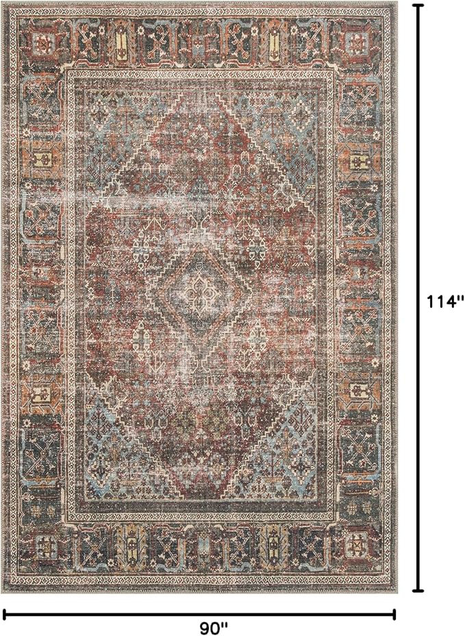 Loloi Loren Collection LQ-13 Brick/Midnight 7'-6" x 9'-6" Area Rug