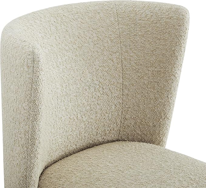 CHITA Upholstered Rolling Dining Chair on Casters Set of 2, FSC Certified Modern Fabric Dining Chair with Casters, Boucle Dining Chairs for Reading Room Waiting Room Kitchen Dining Room, Oatmeal