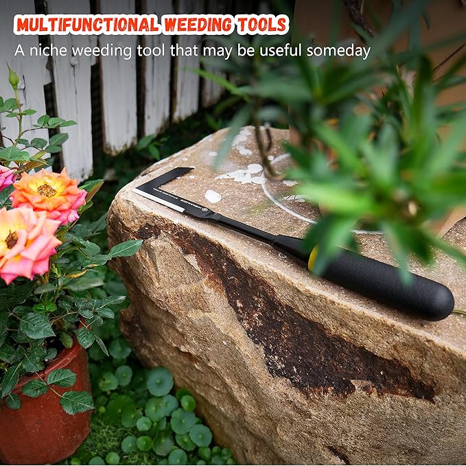 Weeding Tool - Heavy Duty Stainless Steel Weed Remover Tool for Driveway Crack Weeding and Sidewalk Pavement Weed Removal, Efficient Weed Puller Tool for Narrow Gaps and Brick Joints