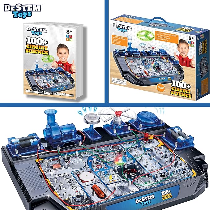 Dr. STEM Toys Circuit Science Kit, Includes Over 100 Electrical Experiments with Lights, Sounds, and Action - for Boys and Girls Ages 8+