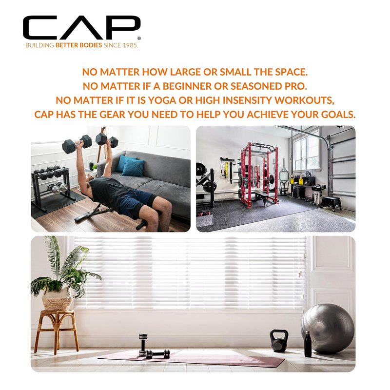 CAP 20 LB Rubber Coated Hex Dumbbell Weight, Rubber Free Weights for Home Gym Strength Training, Comfort Grip Handle, Pair