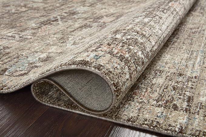 Loloi Magnolia Home by Joanna Gaines Millie Collection MIE-03 Charcoal/Dove 2'-7" x 14', .25" Pile Height, Runner Rug