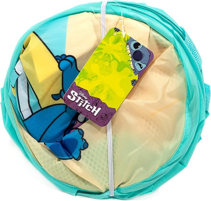 Jay Franco Disney Lilo & Stitch Make Waves Pop Up Hamper - Mesh Laundry Basket/Bag with Durable Handles (Official Disney Product)