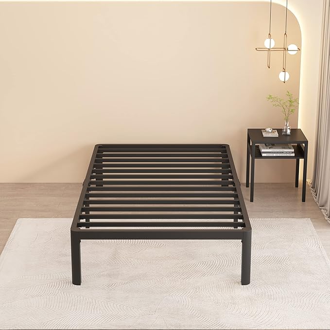 MAF 14 Inch Twin XL Metal Platform Bed Frames with Round Corner Legs, 3000 LBS Heavy Duty Steel Slats Support, Noise Free, No Box Spring Needed, Easy Assembly