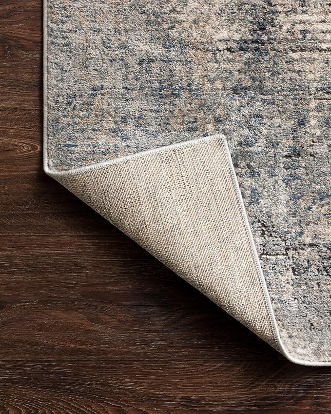 Loloi Teagan Collection TEA-05 Denim/Slate 11'-6" x 15' Area Rug, Large, Soft Neutral Rug, High-Traffic for Living Room, Bedroom, Home Office, Dining Area