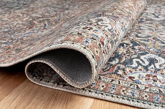 Loloi Chris Loves Julia Jules Collection JUL-06 Denim/Spice 2'-0'' x 5'-0'', .13" Pile Height, Accent Rug