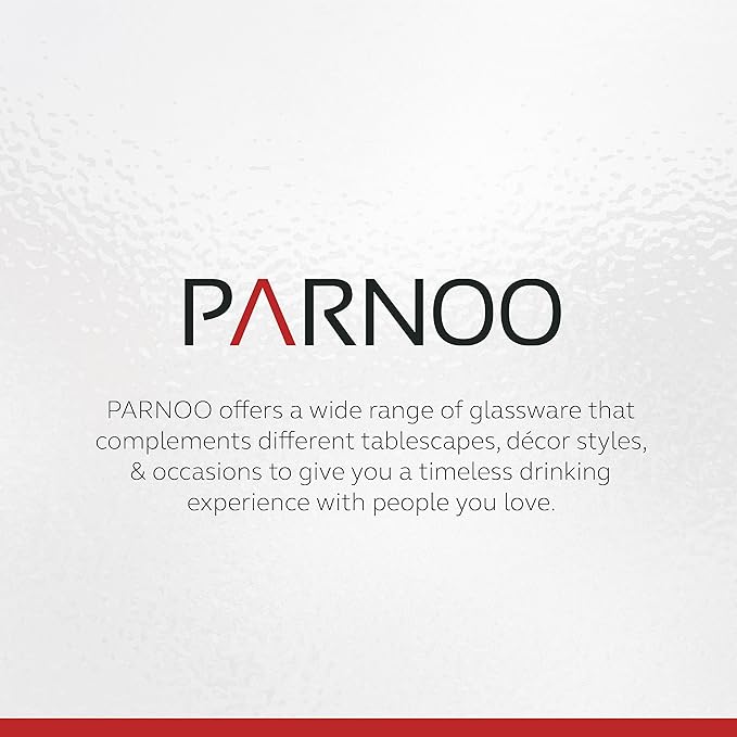 PARNOO Irish Coffee Mugs - 8 oz with Handle & Footed Stem Base - Clear Glasses for Tea, Coffee & Hot Chocolate, Heavy Duty Set of 4