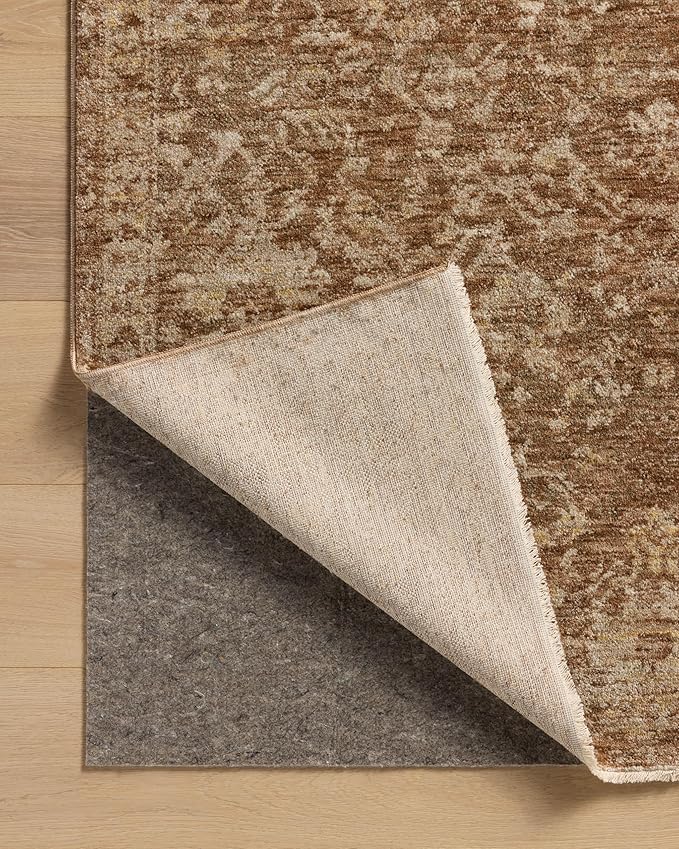 Loloi Magnolia Home by Joanna Gaines Junie Collection JUE-01 Clay/Natural 7'-10" x 7'-10", .38" Pile Height, Round Area Rug