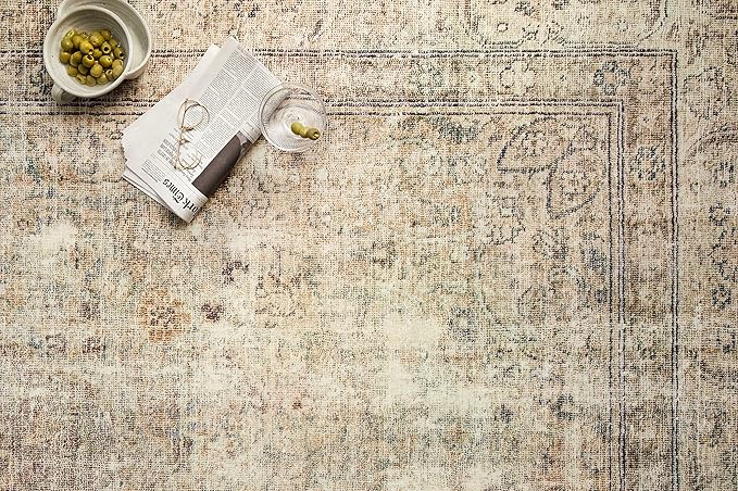 Loloi Margot Collection MAT-01 Antique/Sage 2'-6" x 7'-6" Runner Rug feat. CloudPile, No-Shed Easy Clean Large Patterned Area Rug for Living Room, Bedroom, Dining Area