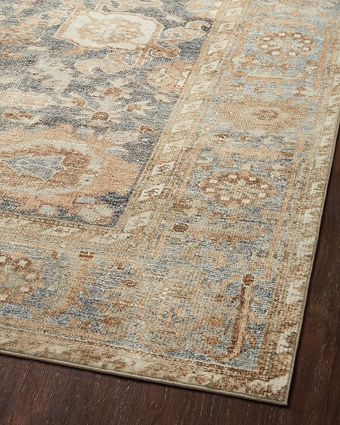 Loloi Margot Collection MAT-03 Ocean/Spice 5'-0" x 7'-6" Area Rug feat. CloudPile, No-Shed Easy Clean Large Patterned Area Rug for Living Room, Bedroom, Dining Area