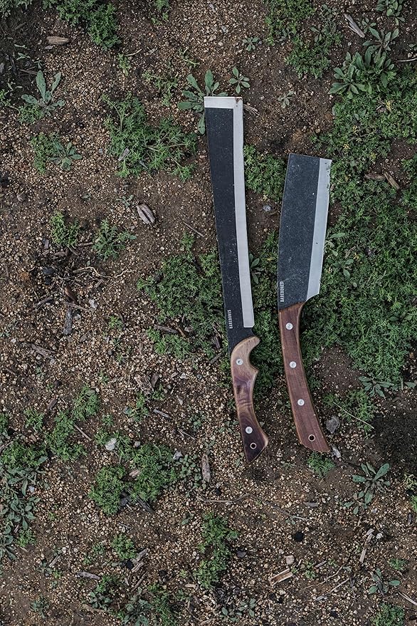 Barebones Japanese NATA Hatchet - 7-Inch Stainless Steel Machete – Durable Full Tang Design with Walnut Handle and Canvas Sheath – Perfect for Medium to Heavy-Duty Chopping, Splitting and Cutting