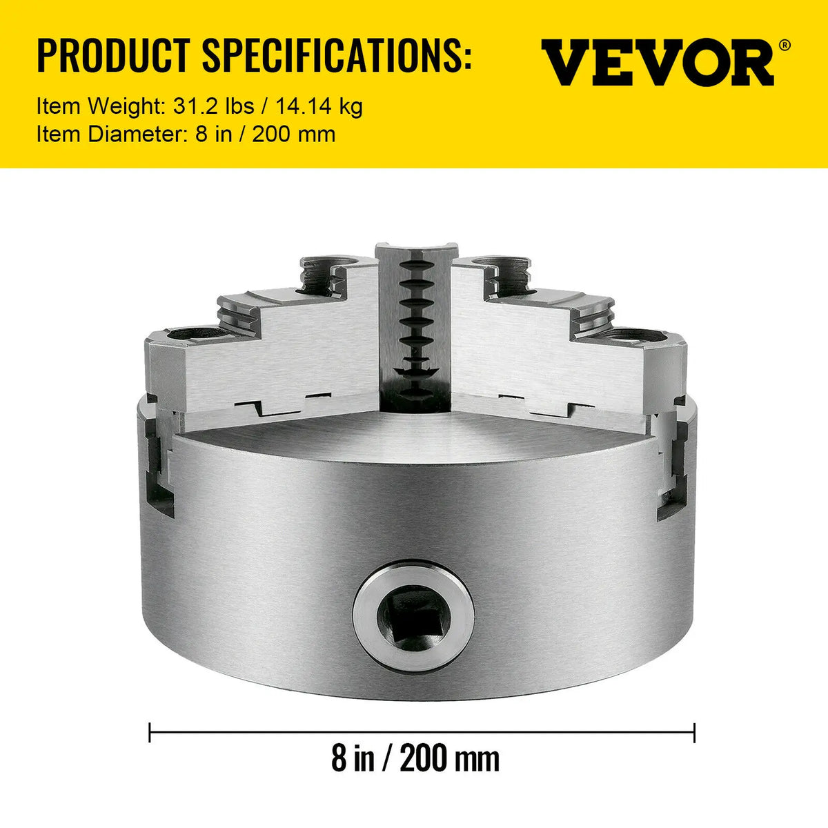 3 Jaw Lathe Chuck K11-200 8Inch K11-250 10inch Self Centering Chuck Hardened Steel Jaws for Lathe Drilling Milling Machine