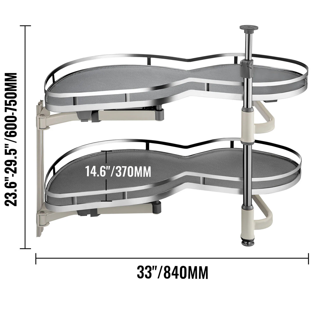 Swing Left/Right Blind Corner Cabinet Pull Out for 36 inch Cabinet, 2 Tier Swing Tray Blind Kitchen Cabinet, Soft Close