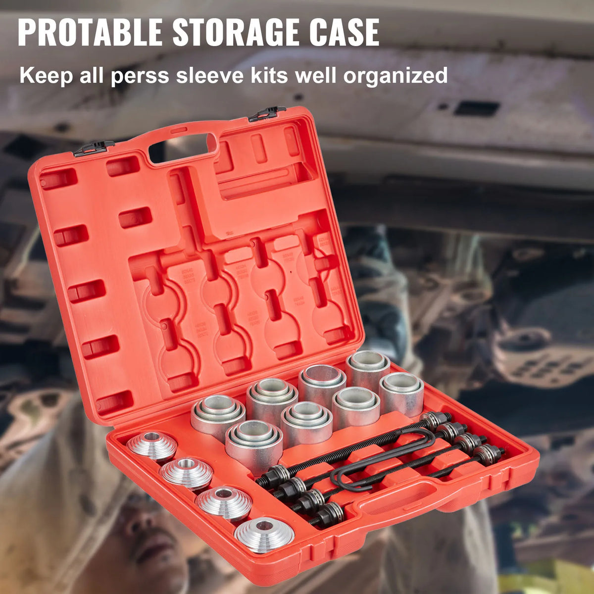 28pcs Pull and Press Sleeve Kit Removal Installation Bushes Bearing Tool for Cars and LCV HGV Engines Auto Maintenance Set