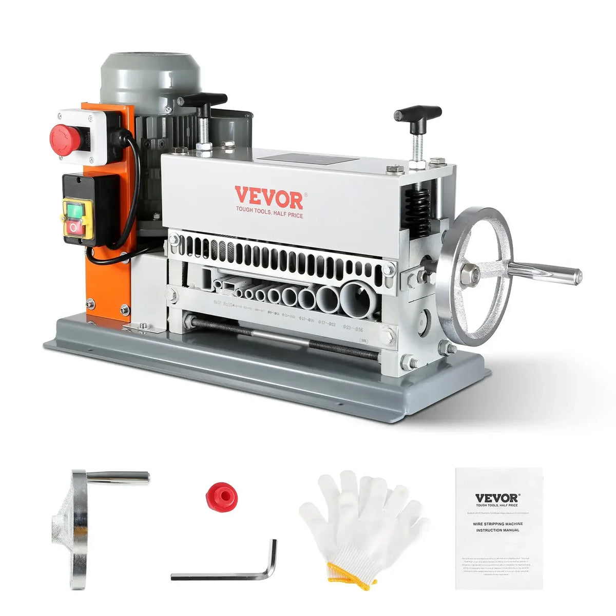 Wire Stripper Electric Wire Stripping Machine Cable Stripper 180W 3 Feeding Holes Wire Peeler Scrap Copper Recycling
