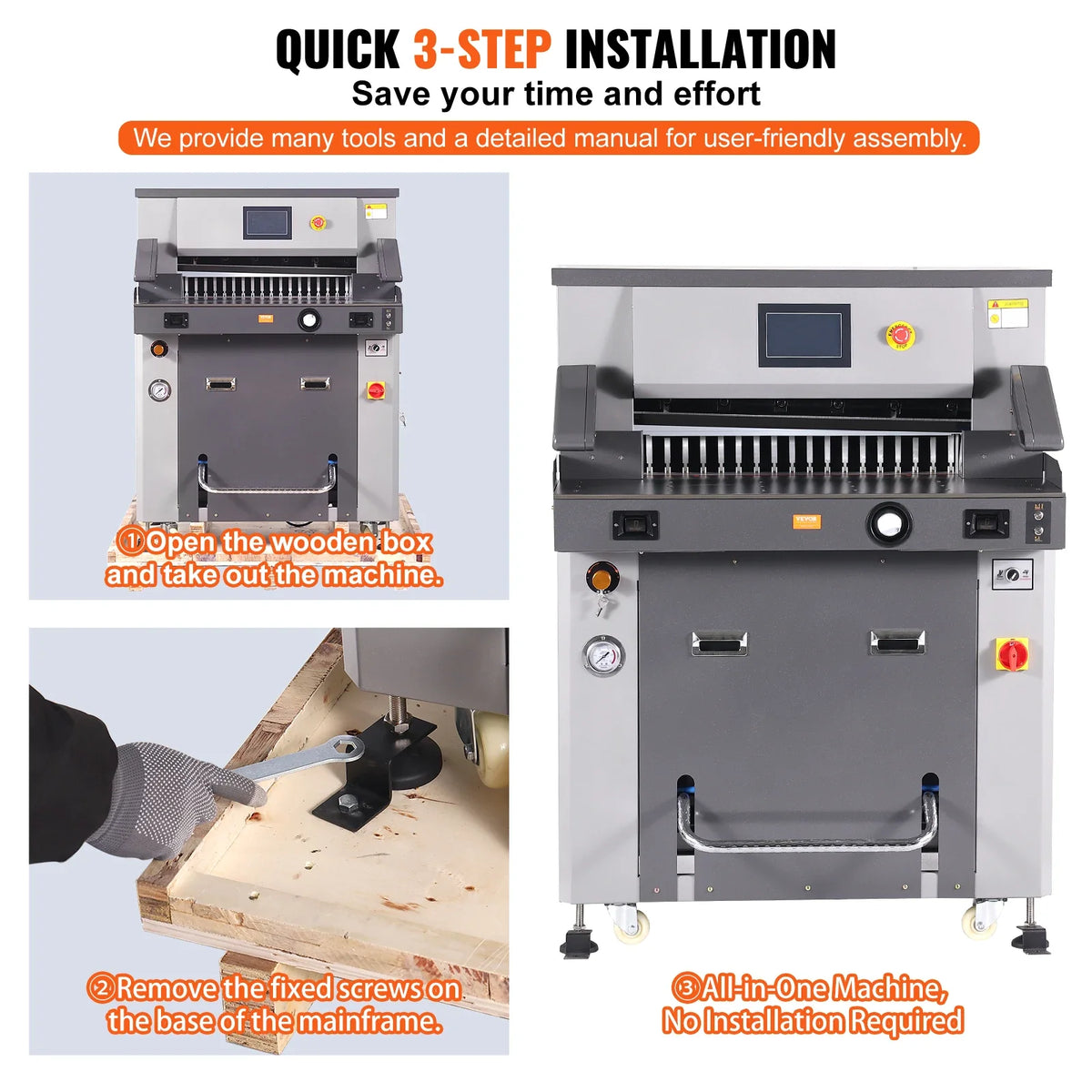Electric Hydraulic Paper Cutter, Heavy Duty Paper Cutter Machine 26" /660.4mm Cutting Width, 3.14"/80mm Cutting Thickness