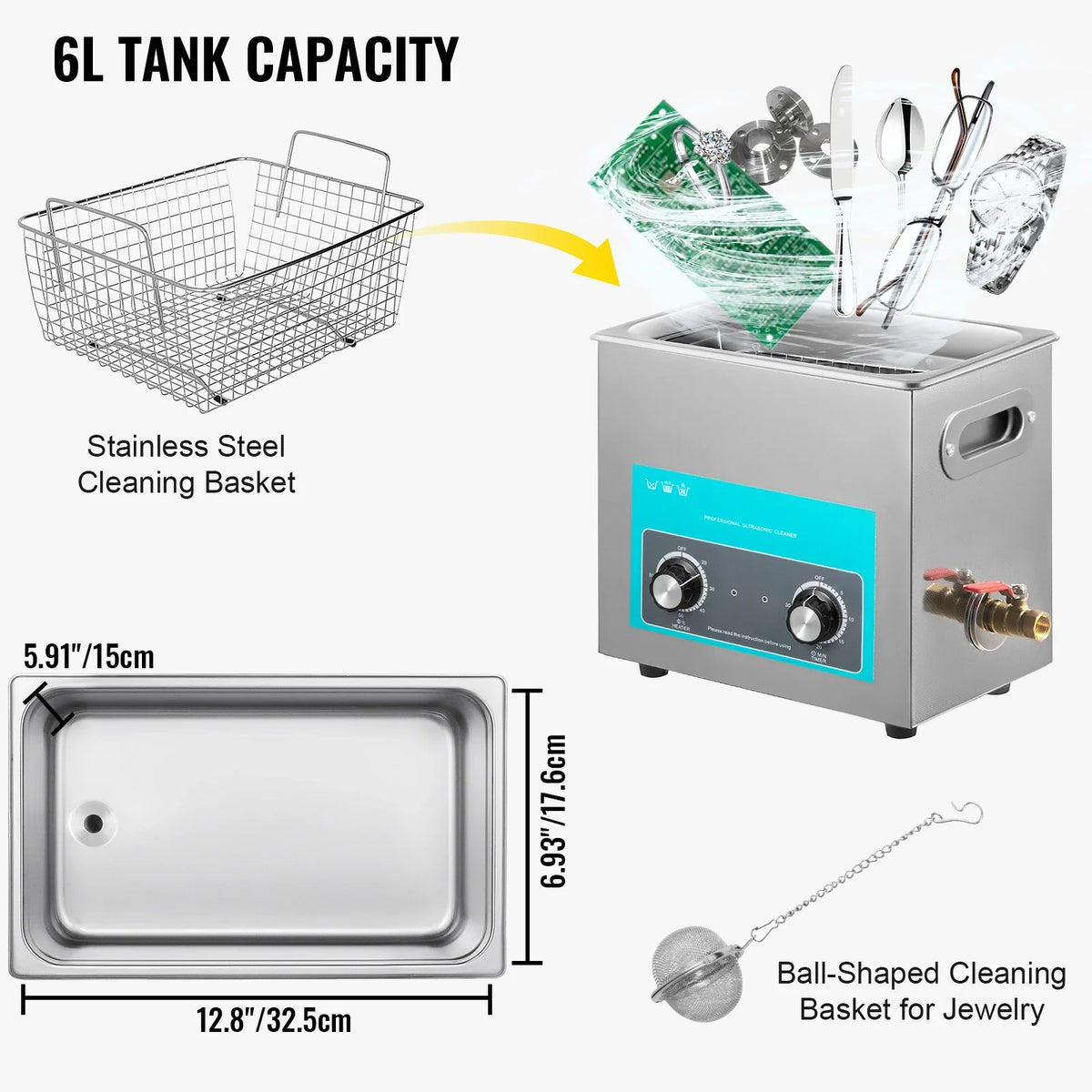 Home Appliance 0.8L 2L 3L 6L 15L Ultrasonic Cleaner Portable Washing Machine Dishwasher Lave-Dishes Ultrasound Bath Sonic